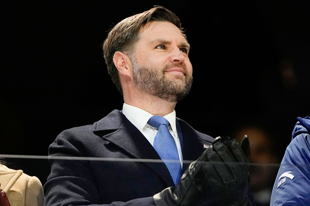 JD Vance in Milan, Italy on Feb. 6, 2026. AP Photo/Natacha Pisarenko