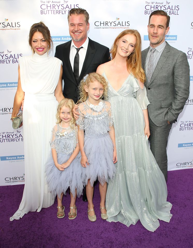 From left: Rebecca Gayheart, Georgia Dane, Eric Dane, Billie Dane, Kimberly Van Der Beek and James Van Der Beek in L.A. in 2017 JB Lacroix/WireImage