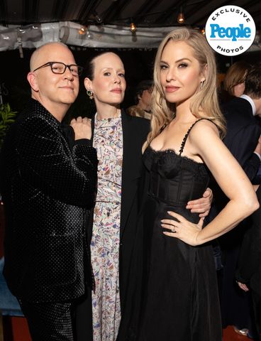 Leslie Grossman and Sascha Penn Wedding Ryan Murphy, Sarah Paulson, and Leslie Grossman Parker Burr