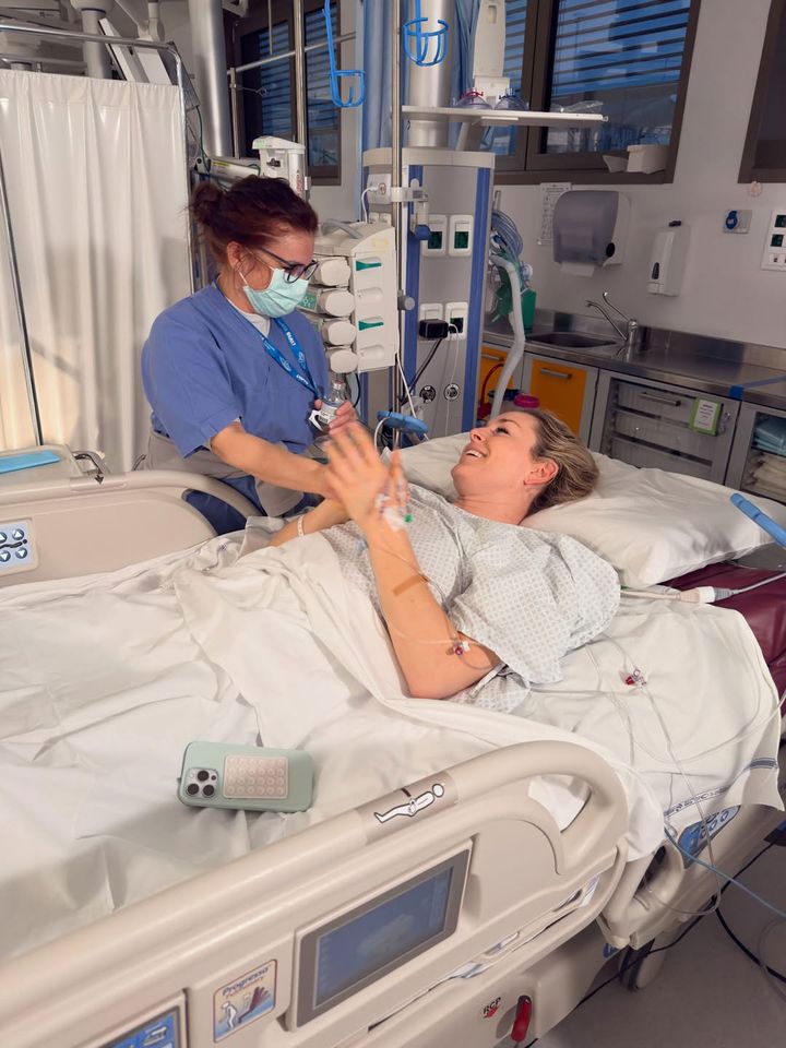 Lindsey Vonn at Ca Foncello hospital in Trevizo, Italy Lindsay Vonn/instagram