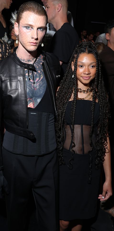 Machine Gun Kelly and Casie Colson Baker are seen front row at the Dolce&Gabbana Spring/Summer 2024 fashion show during the Milan Fashion Week menswear spring/summer 2024 on June 17, 2023 in Milan, Italy. Machine Gun Kelly and Casie Colson Baker in 2023 Jacopo Raule/Getty