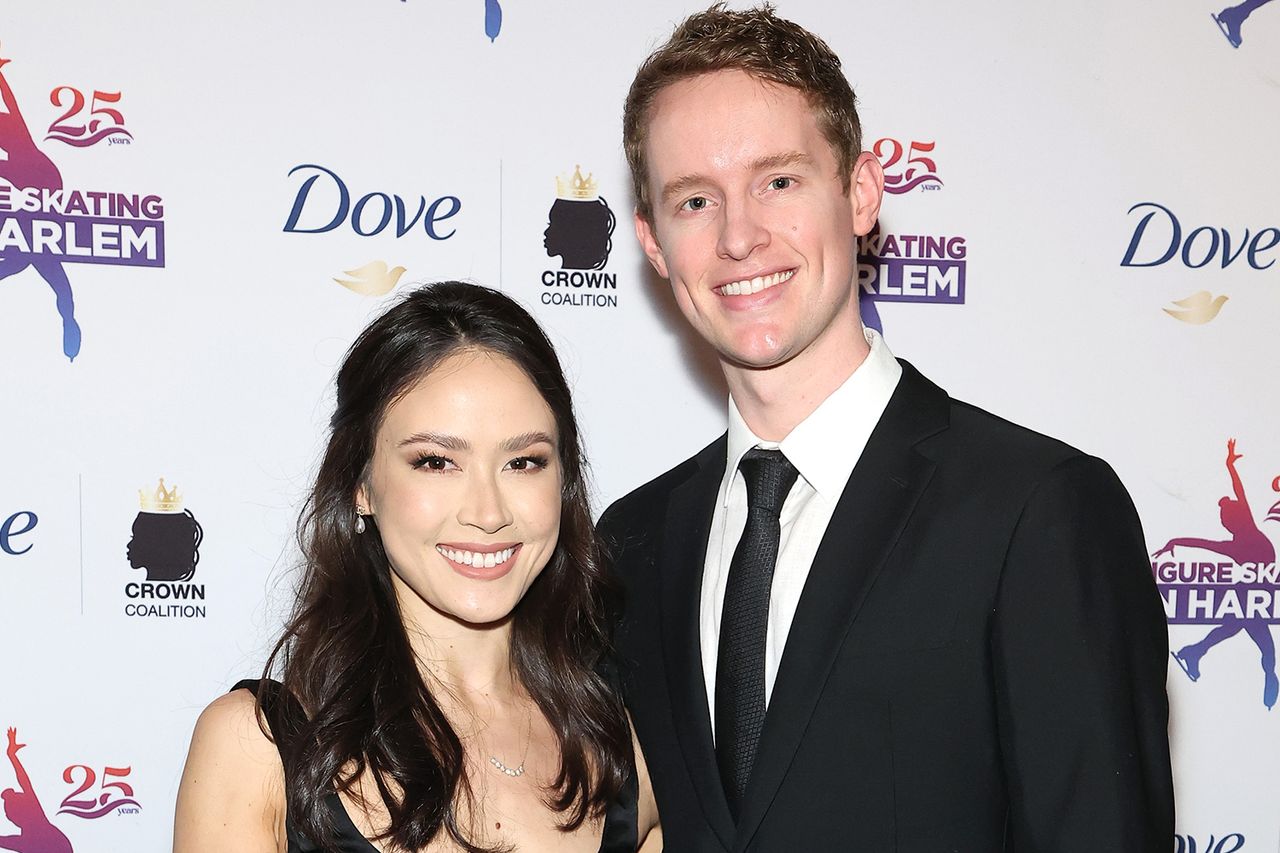 Madison Chock and Evan Bates at a gala in New York City in April 2022. Arturo Holmes/Getty