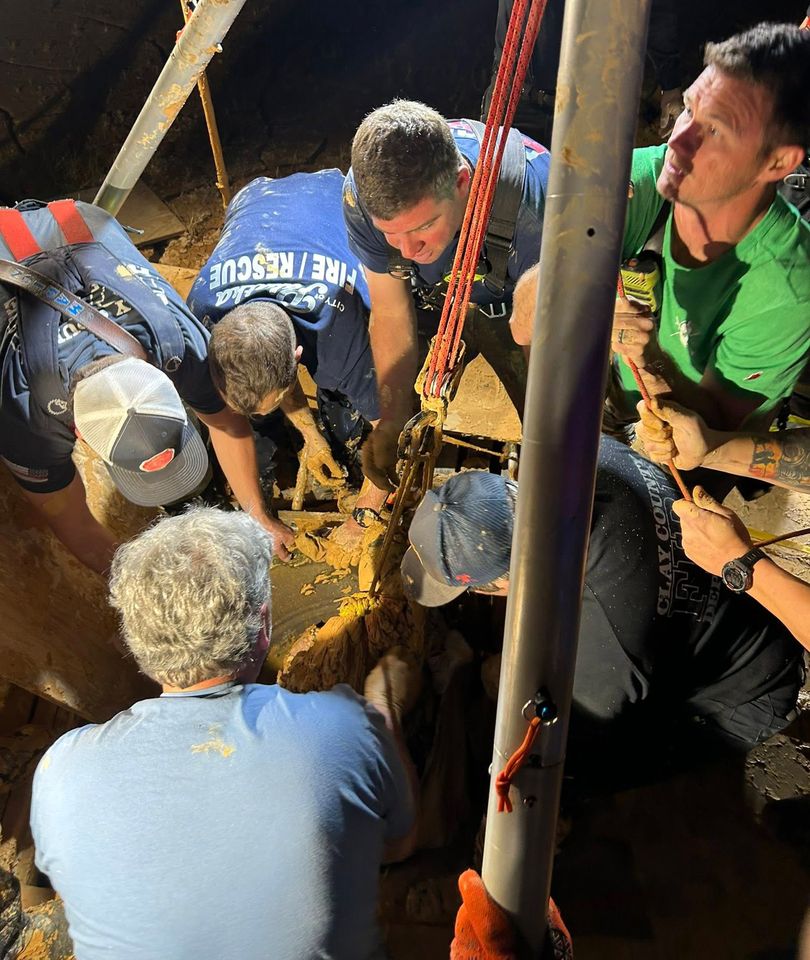 Andrew Giddens rescued from mudCredit: Palatka Fire Department