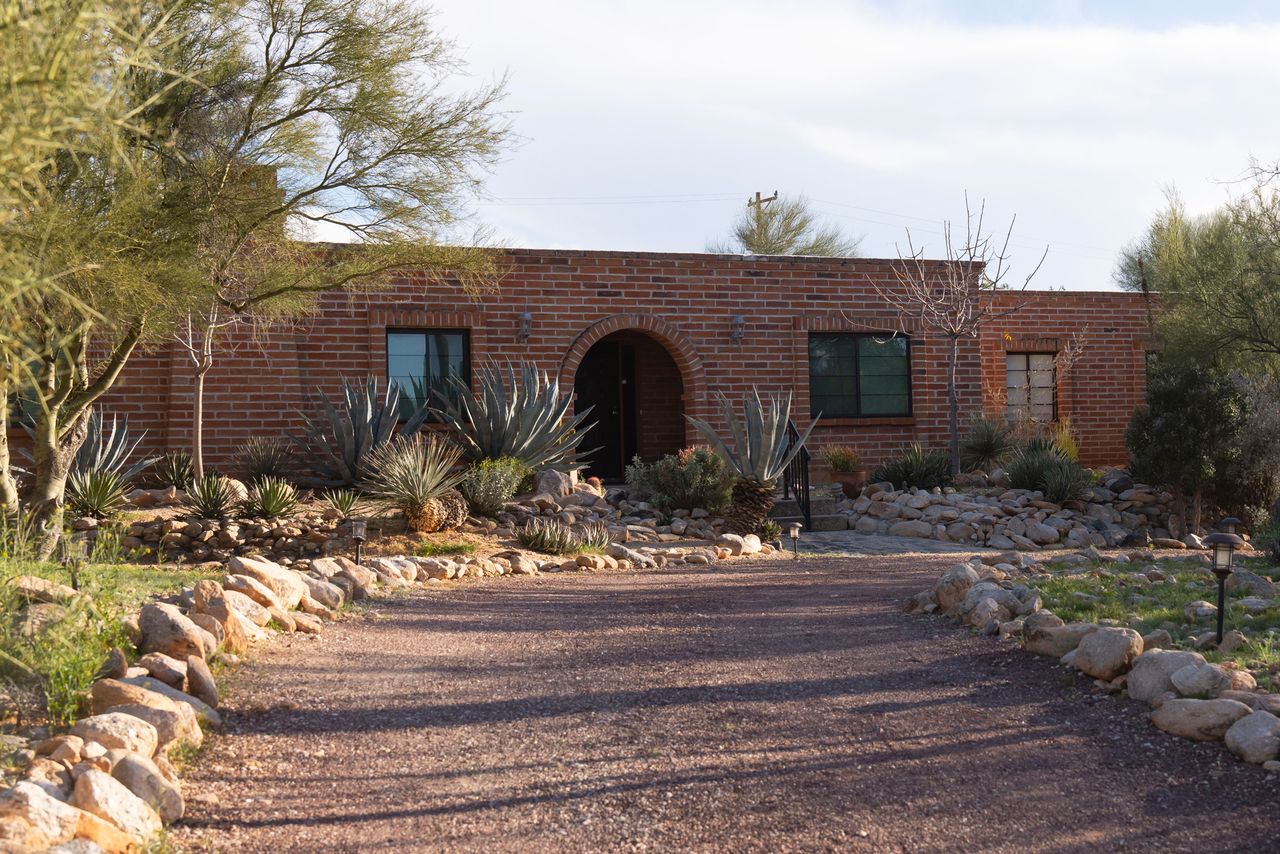 The front of Nancy Guthrie's home Nancy Guthrie's Catalina Foothills home in Arizona Rebecca Noble/Getty