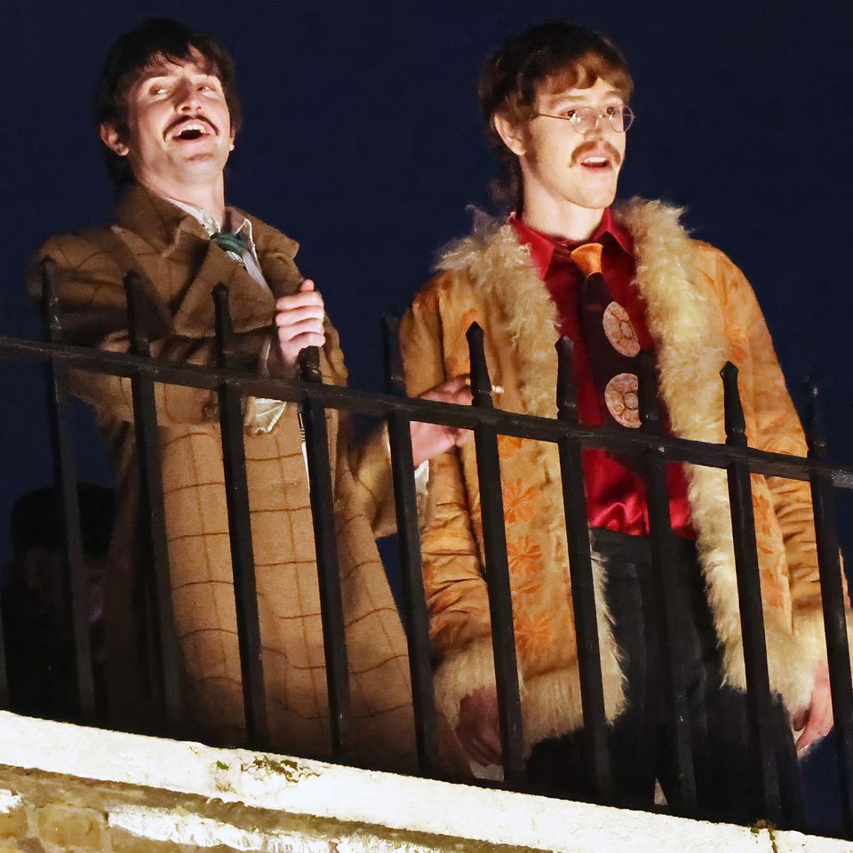 FIRST LOOK of Paul Mescal as Paul McCartney and Harris Dickinson as John Lennon on Set of Beatles Biopic in London. Paul Mescal as Paul McCartney and Harris Dickinson as John Lennon TheImageDirect.com