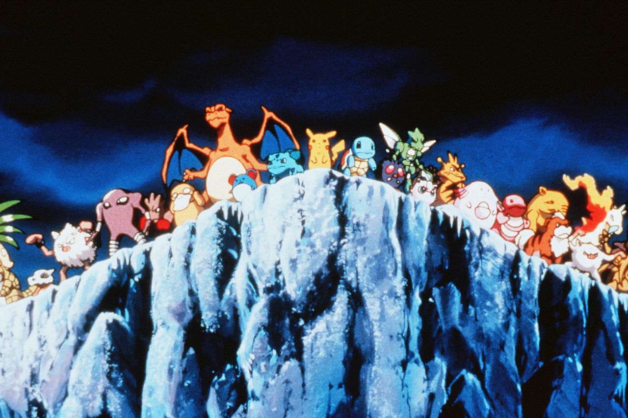 Pokemon The Movie 2000 A large group of Pokémon stands on a cliff's edgeCredit: Shogakukan/Tomy/Kobal/Shutterstock