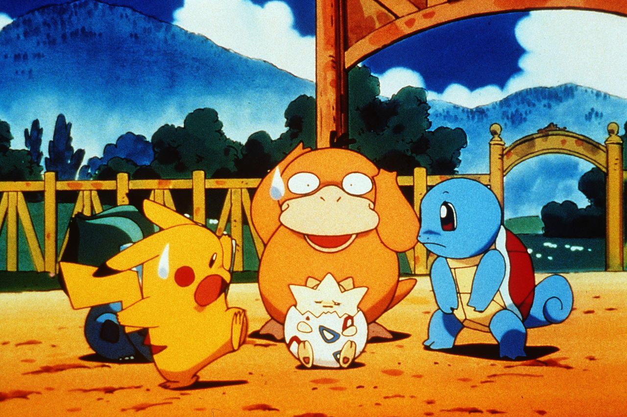 Pokemon The First Movie Mewtwo Strikes Back 1999 Pikachu, Pysduck, Togepi and SquirtleCredit: Pikachu Projects 98/Kobal/Shutterstock