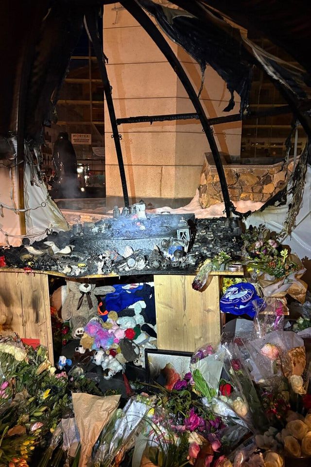 Burned memorial for the 41 people who died during a New Year's celebration in Switzerland Cantonale Valaisanne Police/Instagram