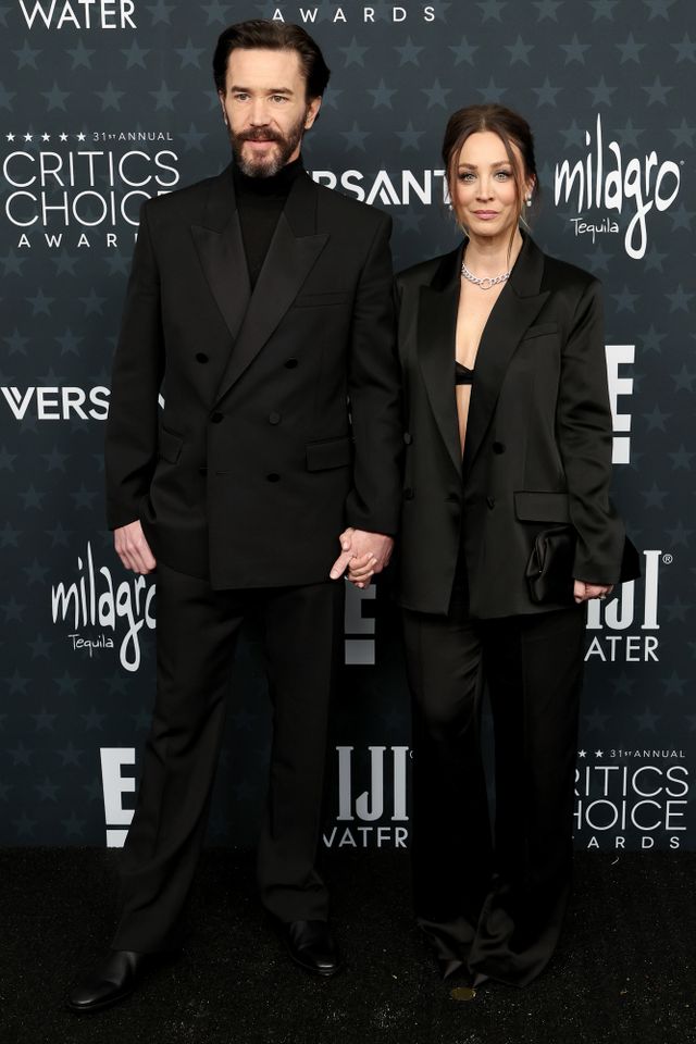 Tom Pelphrey and Kaley Cuoco at the 31st Annual Critics Choice Awards. Monica Schipper/Getty