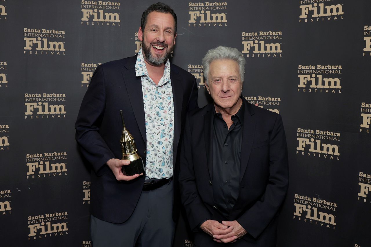 Adam Sandler and Dustin Hoffman Rebecca Sapp/Getty