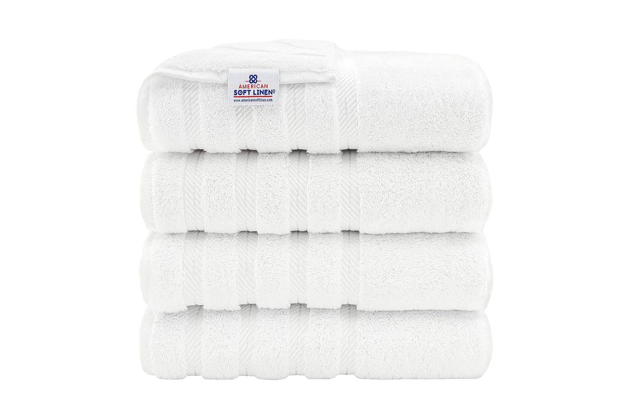American Soft Linen Turkish Cotton Bath Towel Set Credit: Amazon