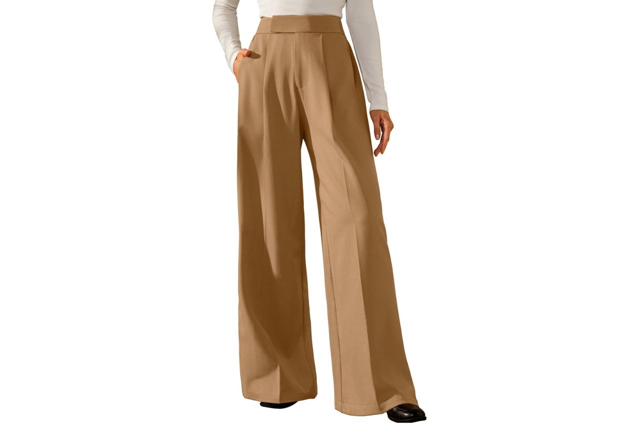 Arachcloz Womens Wrinkle Free Pleated High Waisted Business Casual Wide Leg Dress Pants 2026 Amazon