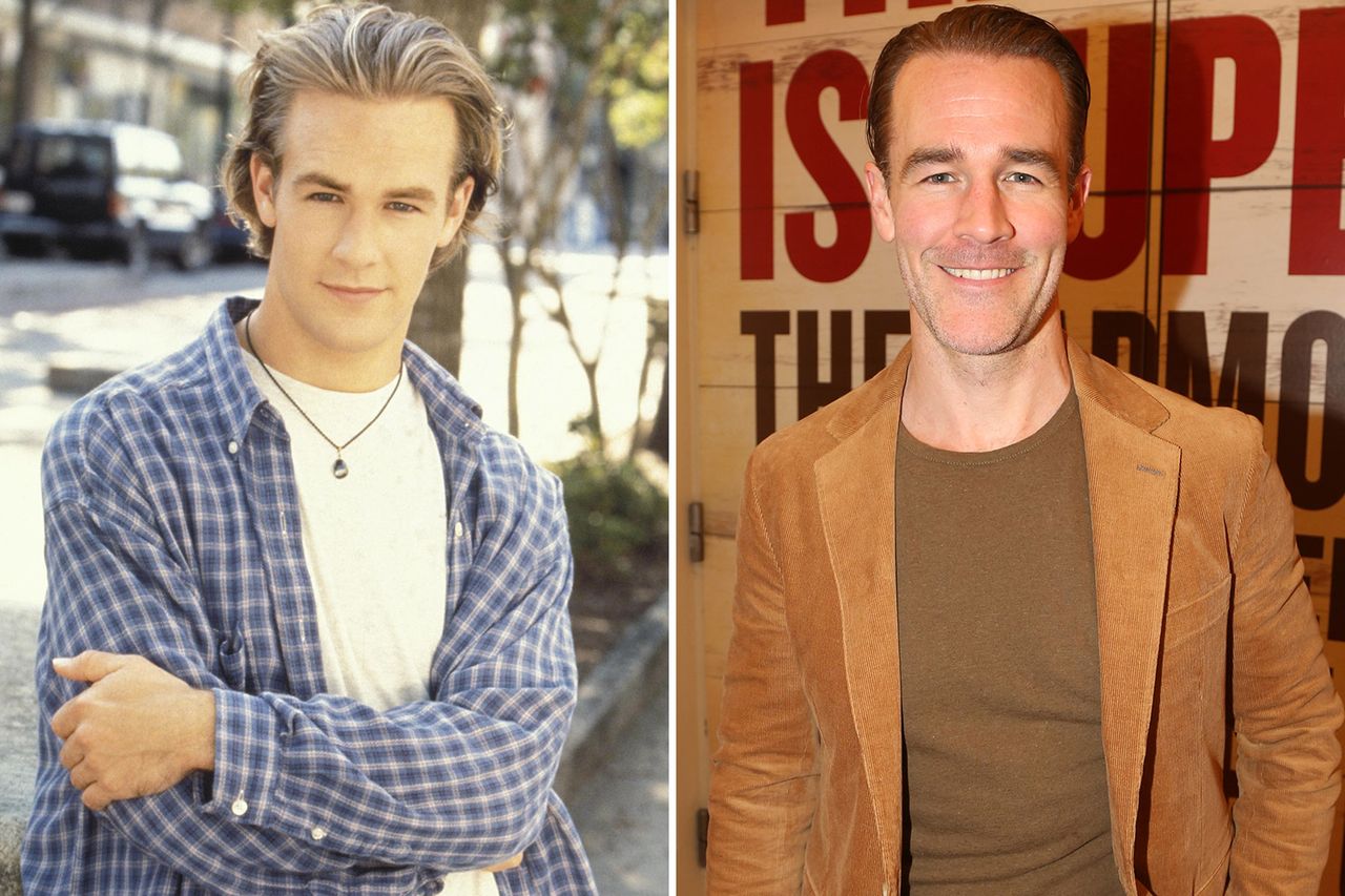 James Van Der Beek on 'Dawson's Creek' in 1998 and now Warner Bros Tv/Kobal/Shutterstock, Bruce Glikas/FilmMagic