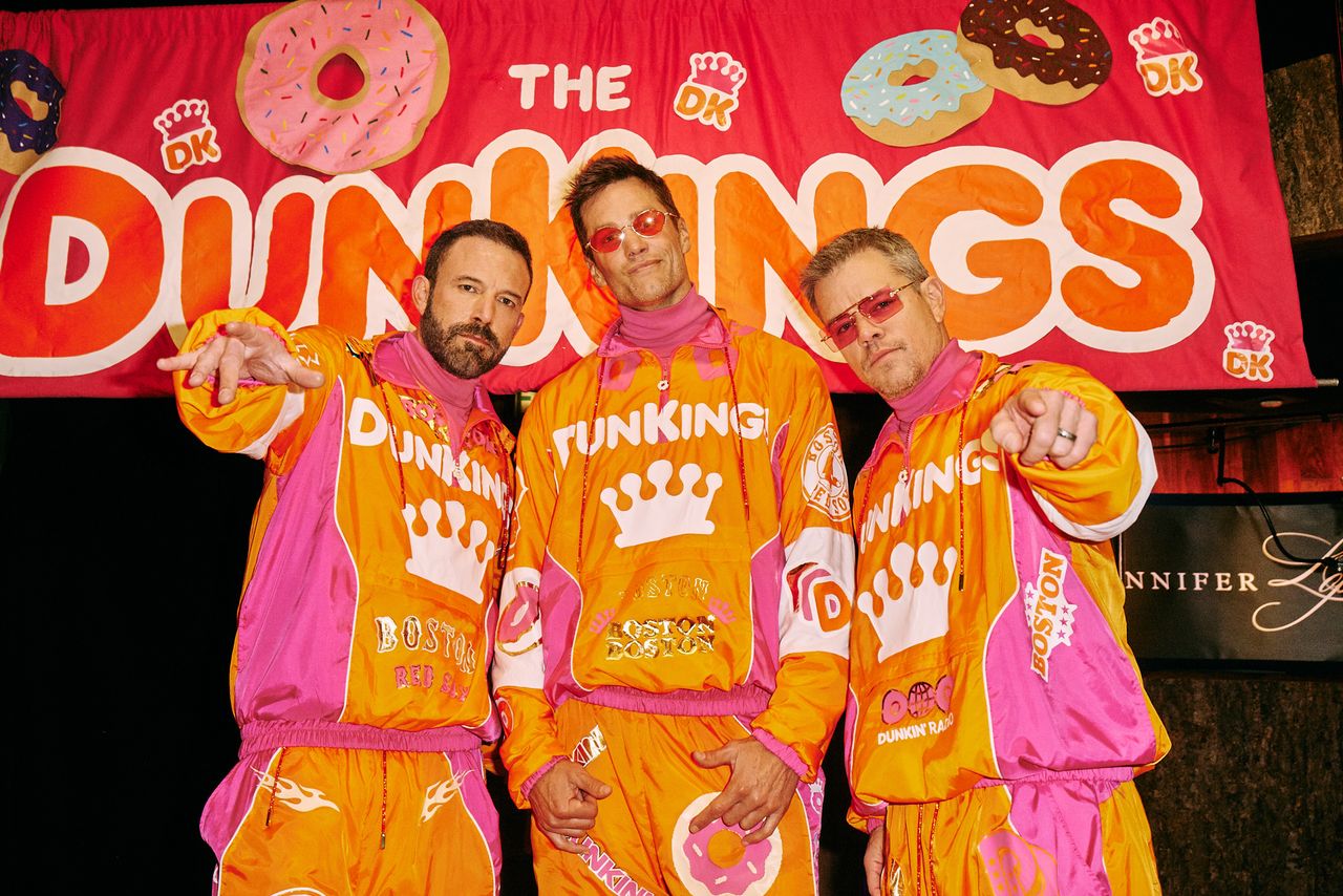 Ben Affleck, Matt Damon and Tom Brady in Dunkin's 2024 Super Bowl ad Dunkin'