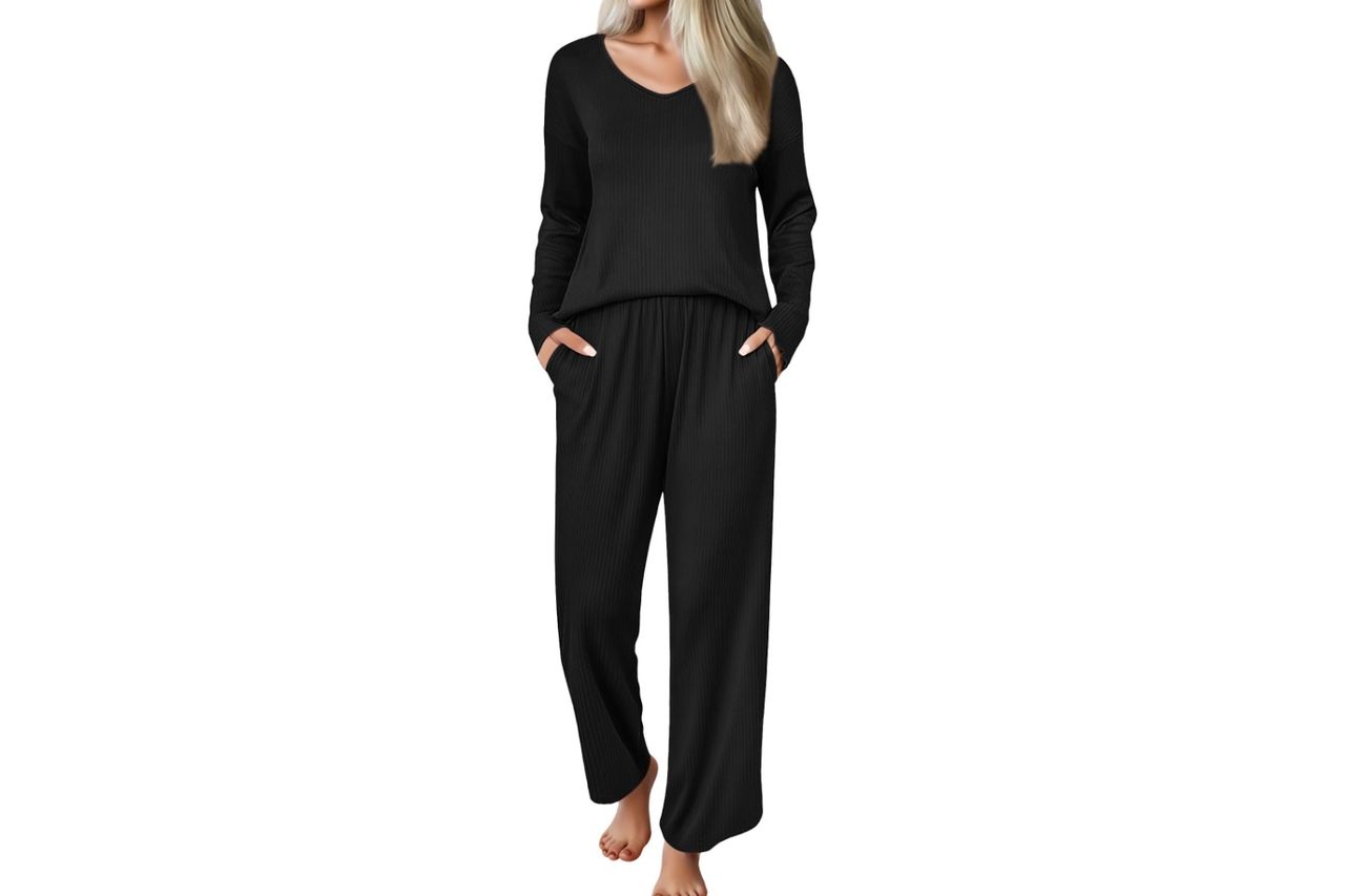 Ekouaer Womens Pajama Set Ribbed Knit Pjs 2 Piece Lounge Set Amazon