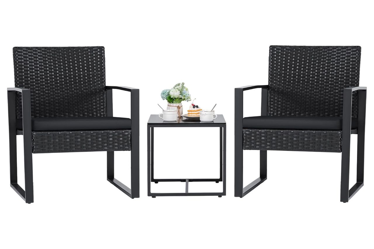 Flamaker 3 Pieces Outdoor Patio Wicker Furniture Set Amazon