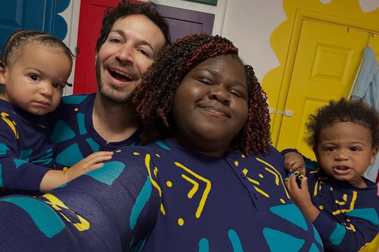 Gabby Sidibe with her husband Brandon Frankel and their twins Cooper, Maya Brandon Frankel/Instagram