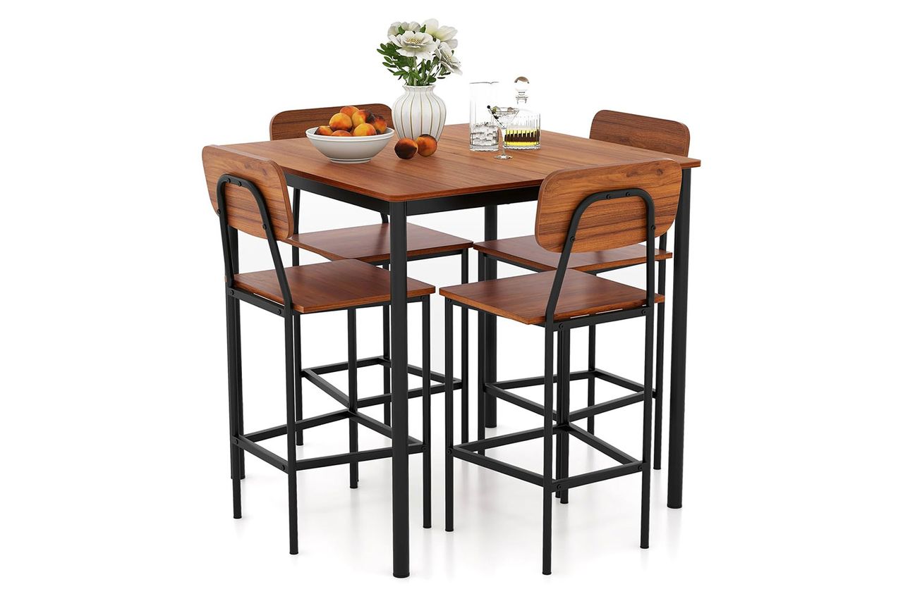 Giantex 5-Piece Dining Table Set W/Counter Height Table & 4 Bar Stools Amazon