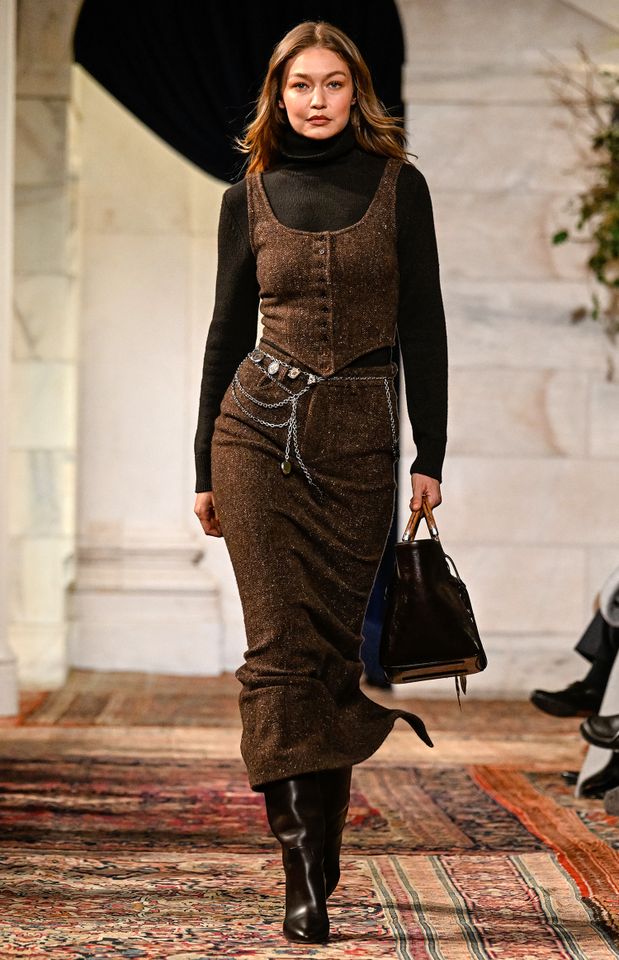 Gigi Hadid on the runway at the Ralph Lauren fashion show as part of RTW Fall 2026 on February 10, 2026 in New York Gigi Hadid Giovanni Giannoni/WWD via Getty