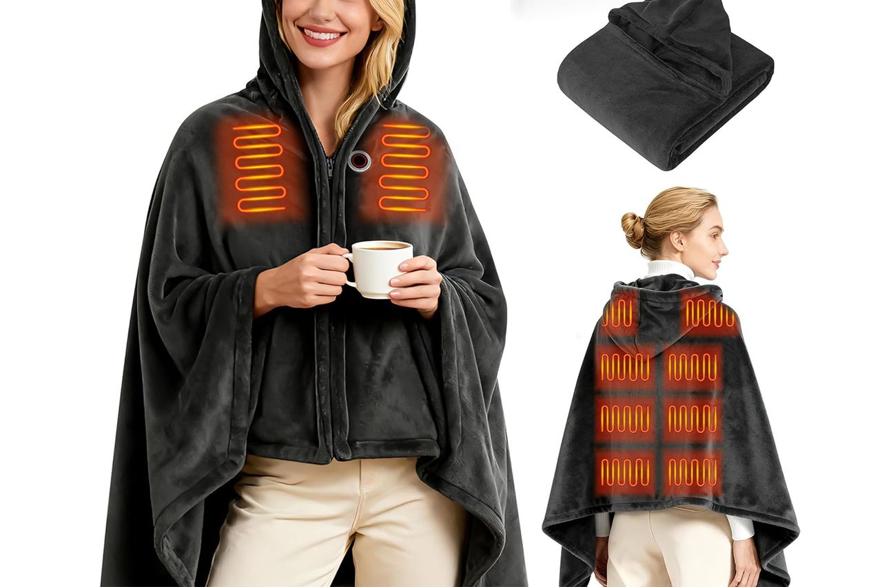 Heated Blanket Battery Operated Cordless Portable Heated Shawl Credit: Amazon