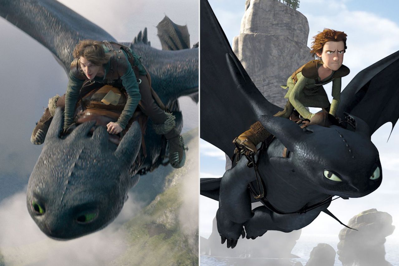 'How to Train Your Dragon' Live Action vs Animated Dreamworks, Universal Pictures