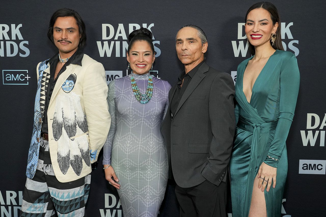 Kiowa Gordon, Deanna Allison, Zahn McClarnon and Jessica Matten at the Dark Winds Season 4 Premiere Screening at the Harmony Gold Theater on Tuesday, February 10, 2026 in Los Angeles. Kiowa Gordon, Deanna Allison, Zahn McClarnon and Jessica Matten Jordan Strauss/JanuaryImages