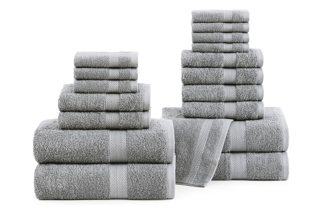 LANE LINEN 18-Piece Cotton Bath Towel Set Credit: Amazon