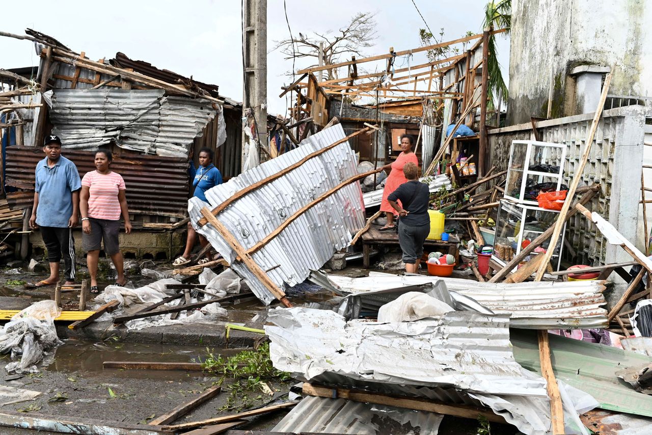 People survey the damage done by cyclone Gezina in Toamasina, Madagascar on Wednesday, Feb. 11 Hery Nirina Rabary/AP