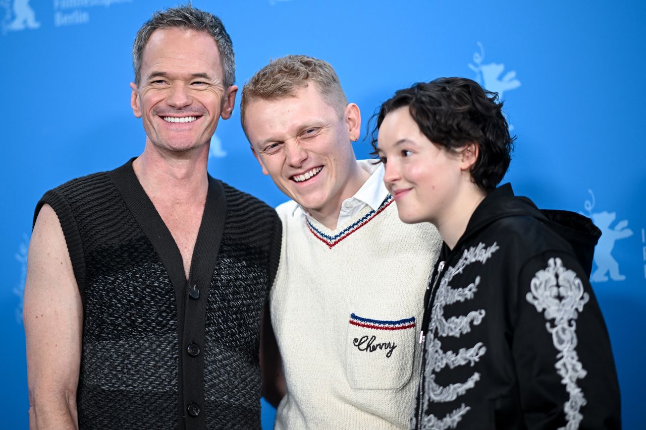 Neil Patrick Harris, Bella Ramsey and George Jaques. Britta Pedersen/picture alliance via Getty