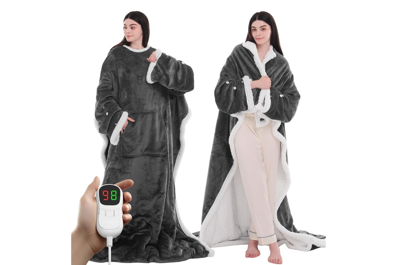 Ploath Heated Electric Blanket Shawl Heating Throw Heated Poncho Credit: Amazon