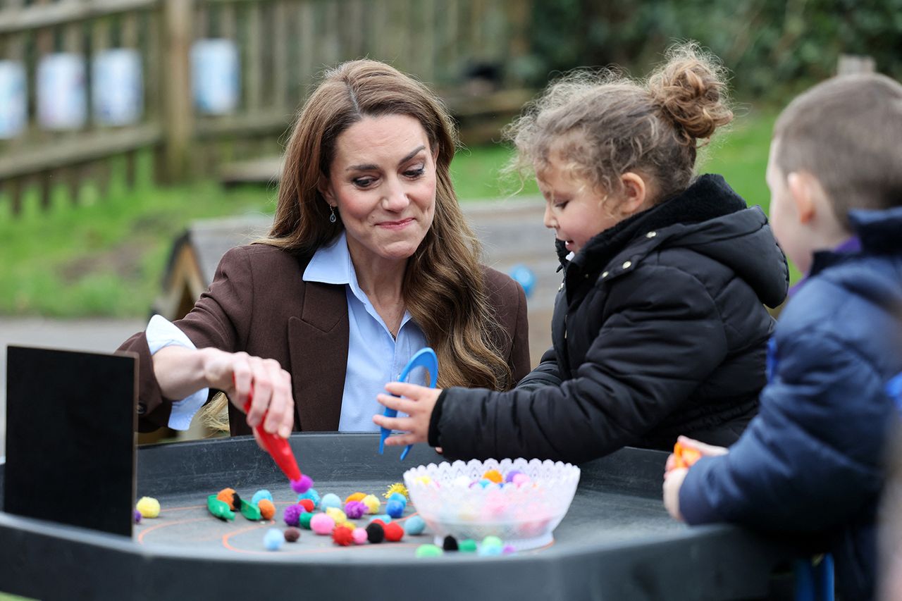 Kate Middleton visits a London school on Feb. 12, 2026 Richard Pohle / POOL / AFP via Getty
