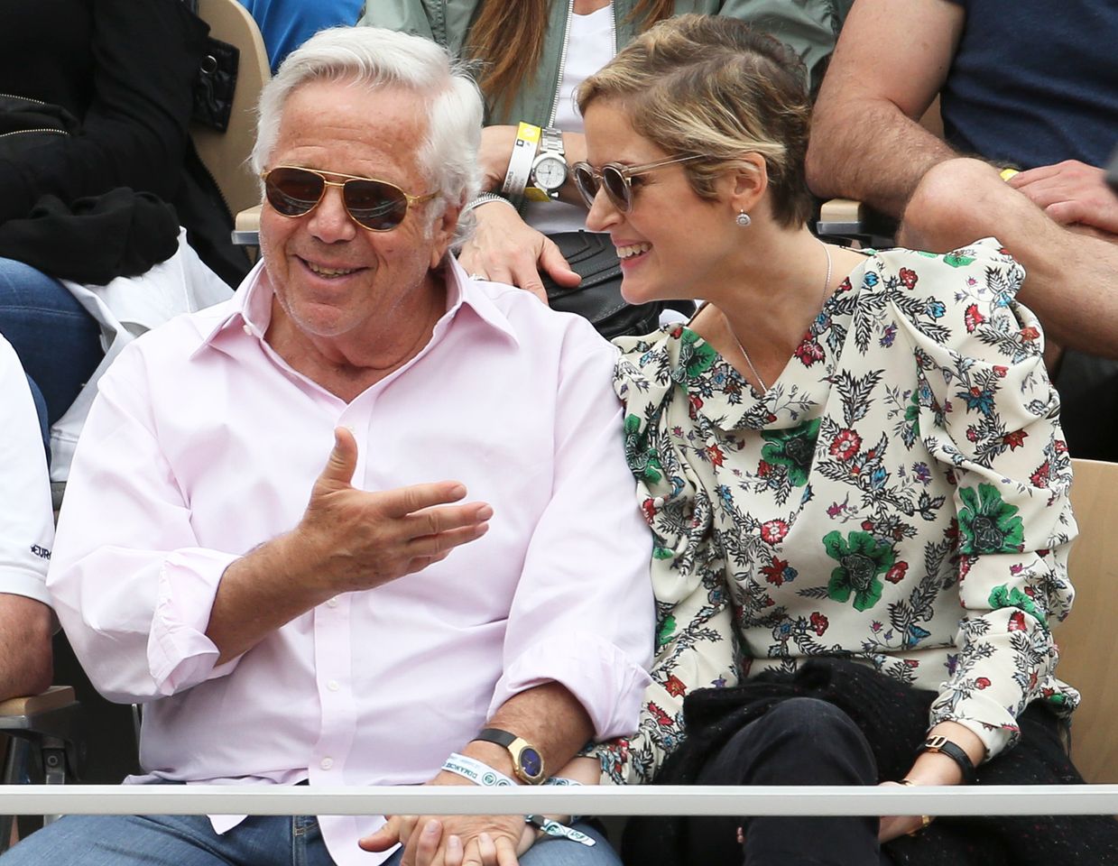 Robert Kraft and Dana Blumberg attend the 2019 French Open at Roland Garros stadium on June 9, 2019 in Paris. Jean Catuffe/Getty