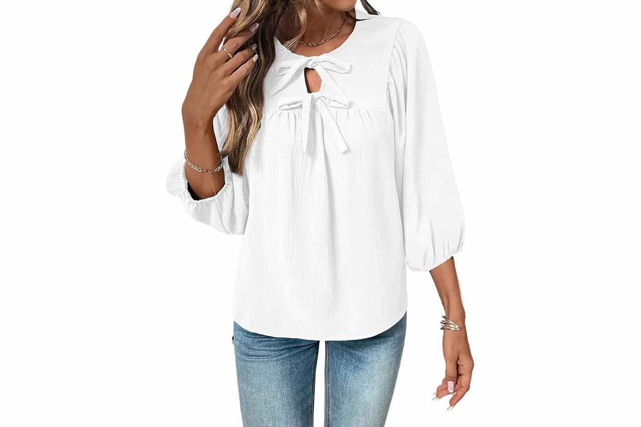 SHEWIN 3/4 Sleeves Blouse Amazon