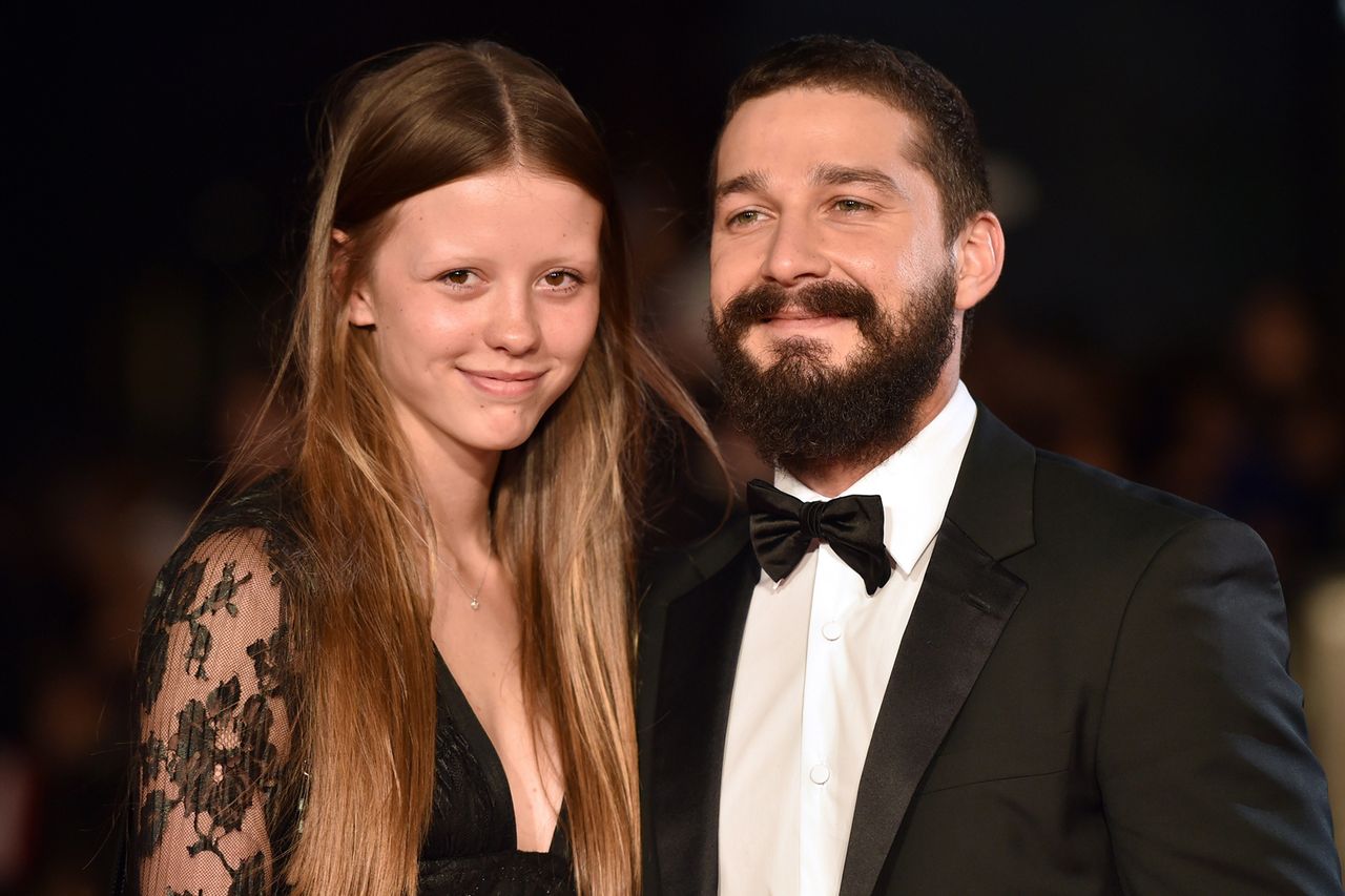 Mia Goth and Shia LaBeouf at the European premiere of 'Fury' in 2014. LEON NEAL/AFP/Getty