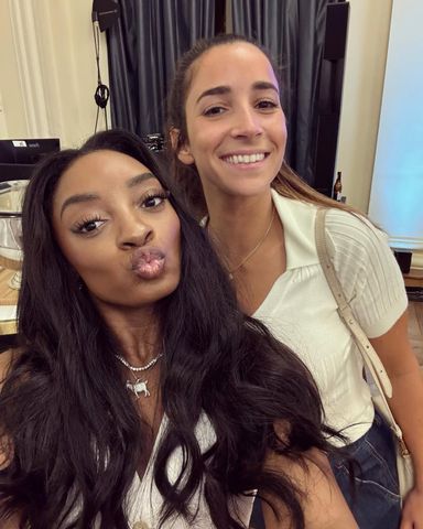 Aly Raisman and Simone Biles reunite in August 2024. Alexandra Raisman/Instagram 
