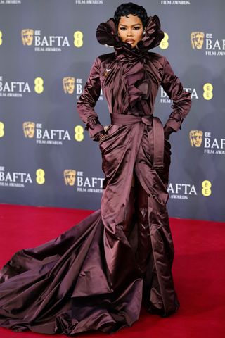 Teyana Taylor poses on the red carpet at the EE BAFTA Film Awards 2026 at the Royal Festival Hall in London, Britain, 22 February 2026. The ceremony is hosted by the British Academy of Film and Television Arts (BAFTA). Arrivals - EE BAFTA Awards 2026, London, United Kingdom - 22 Feb 2026 TOLGA AKMEN/EPA/Shutterstock