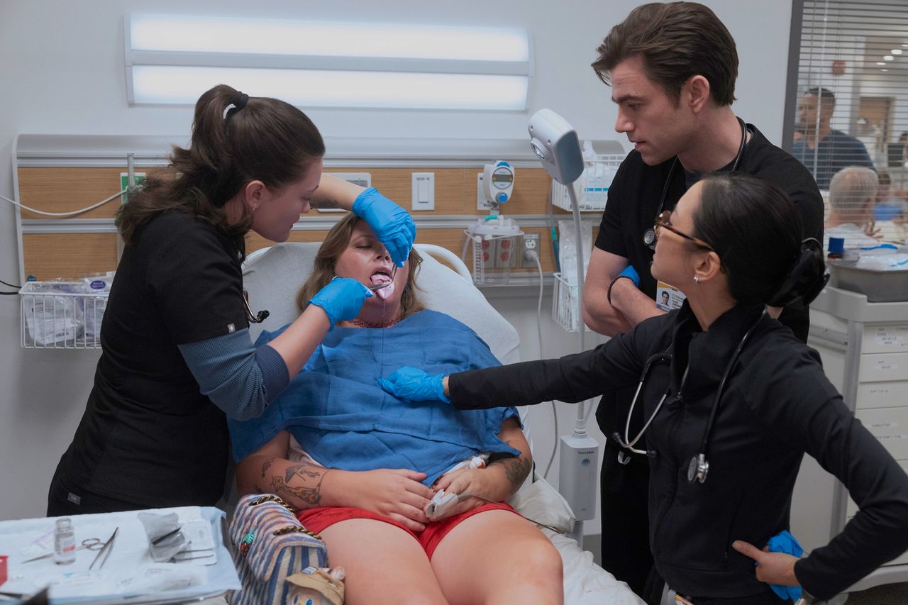 The Pitt, Isa Briones, Patrick Ball Isa Briones and Patrick Ball treating a patient in 'The Pitt' season 2Credit: John Johnson/HBO Max