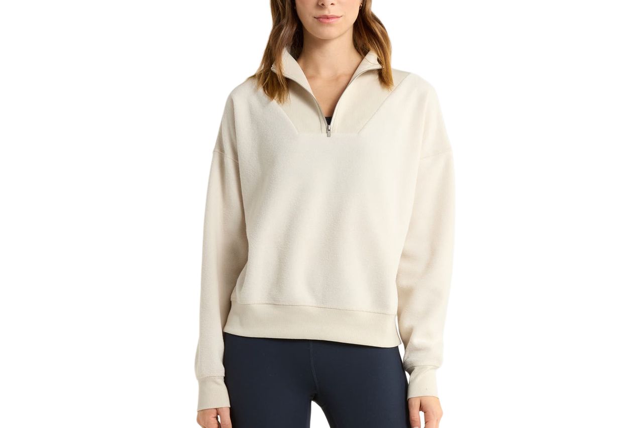 Zella Cozy Bouclé Quarter Zip Sweatshirt Credit: Nordstrom