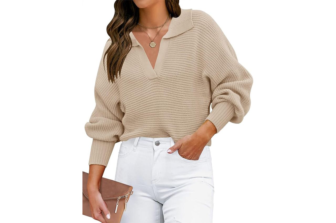 Fall Lapel Collar V Neck Long Sleeve Amazon
