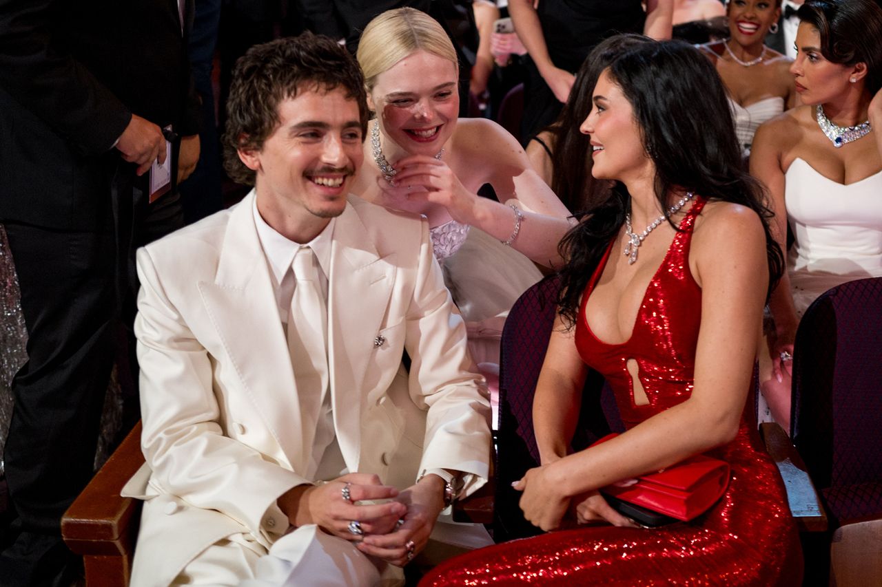 Timothée Chalamet, Elle Fanning and Kylie JennerCredit: John Shearer/98th Oscars/Getty