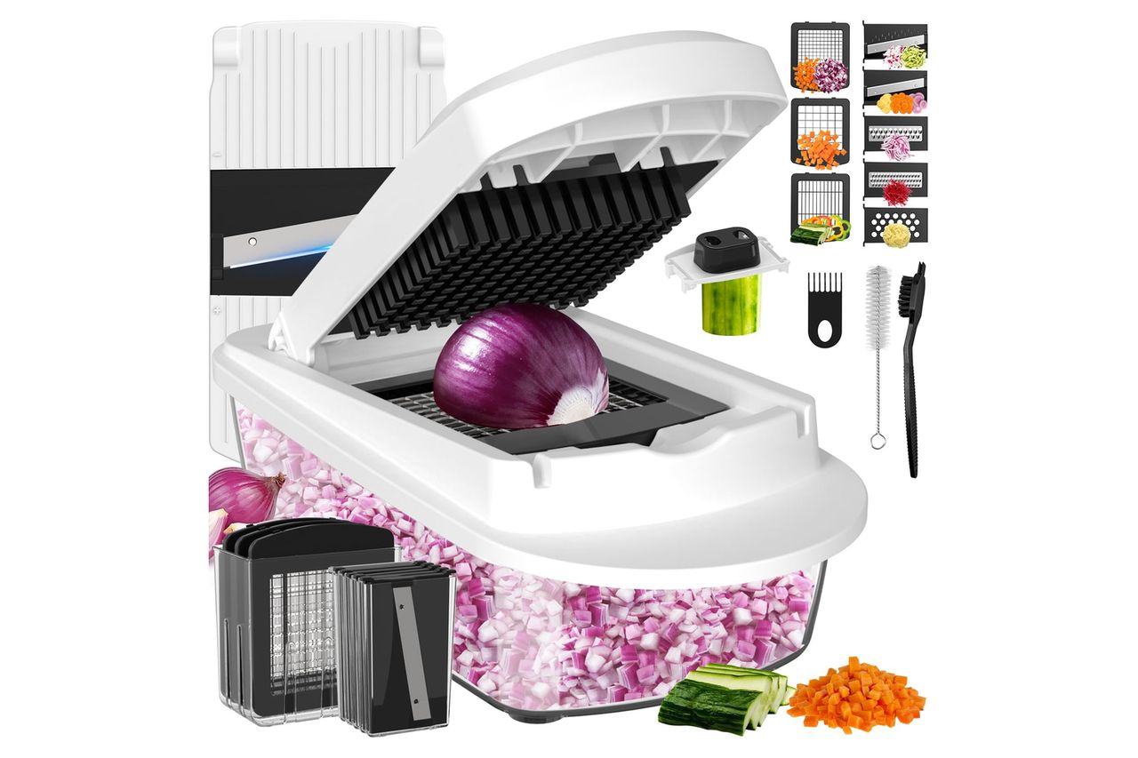 8 Blade All 1 Vegetable Chopper Mandoline Credit: Amazon