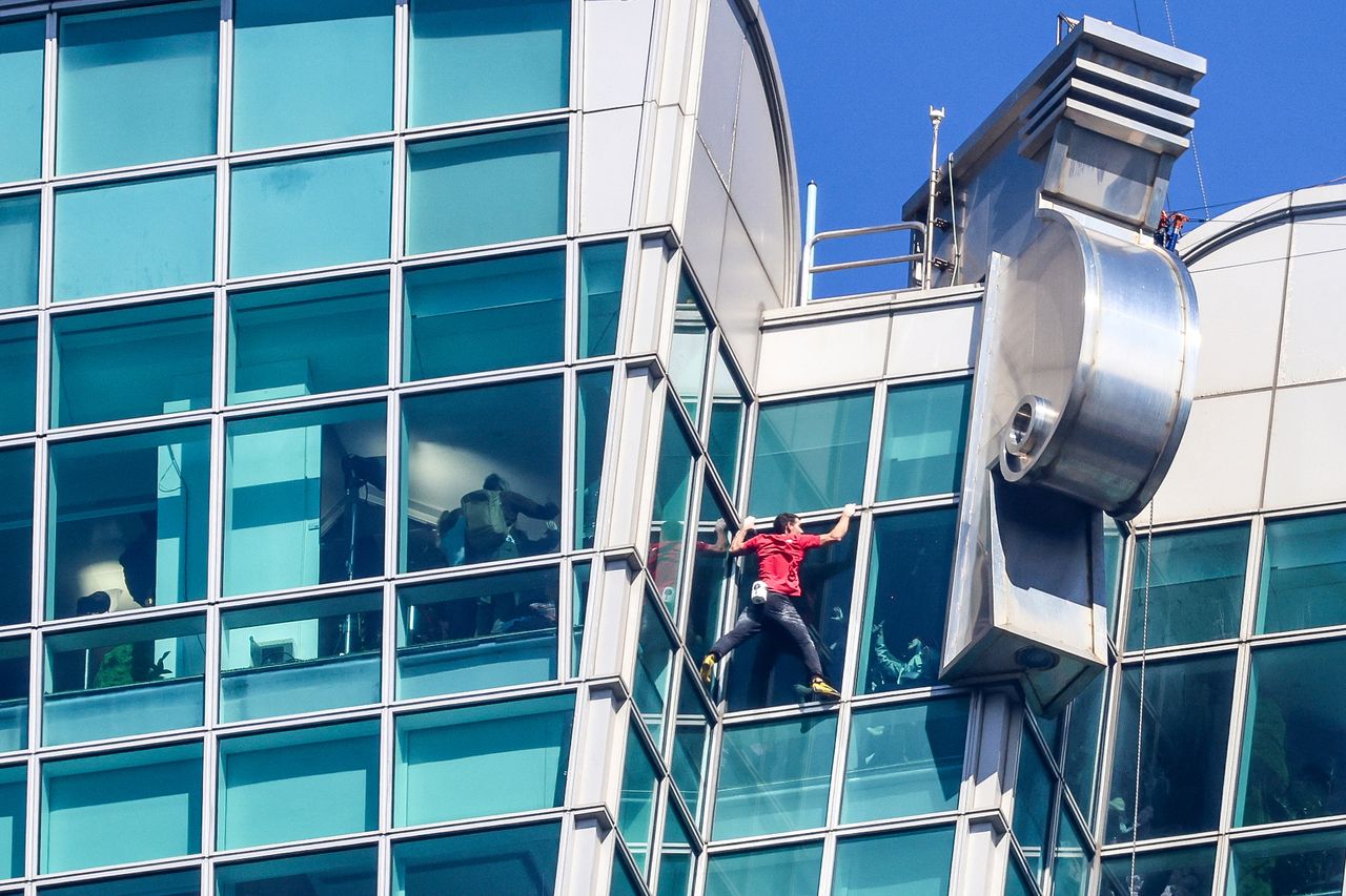 Rock climber Alex Honnold scales the Taipei 101 building without ropes or safety gear in Taipei on January 25, 2026. Alex Honnold climbing the Taipei 101 building in Taiwan on Jan. 25, 2026Credit: I-Hwa Cheng / AFP via Getty