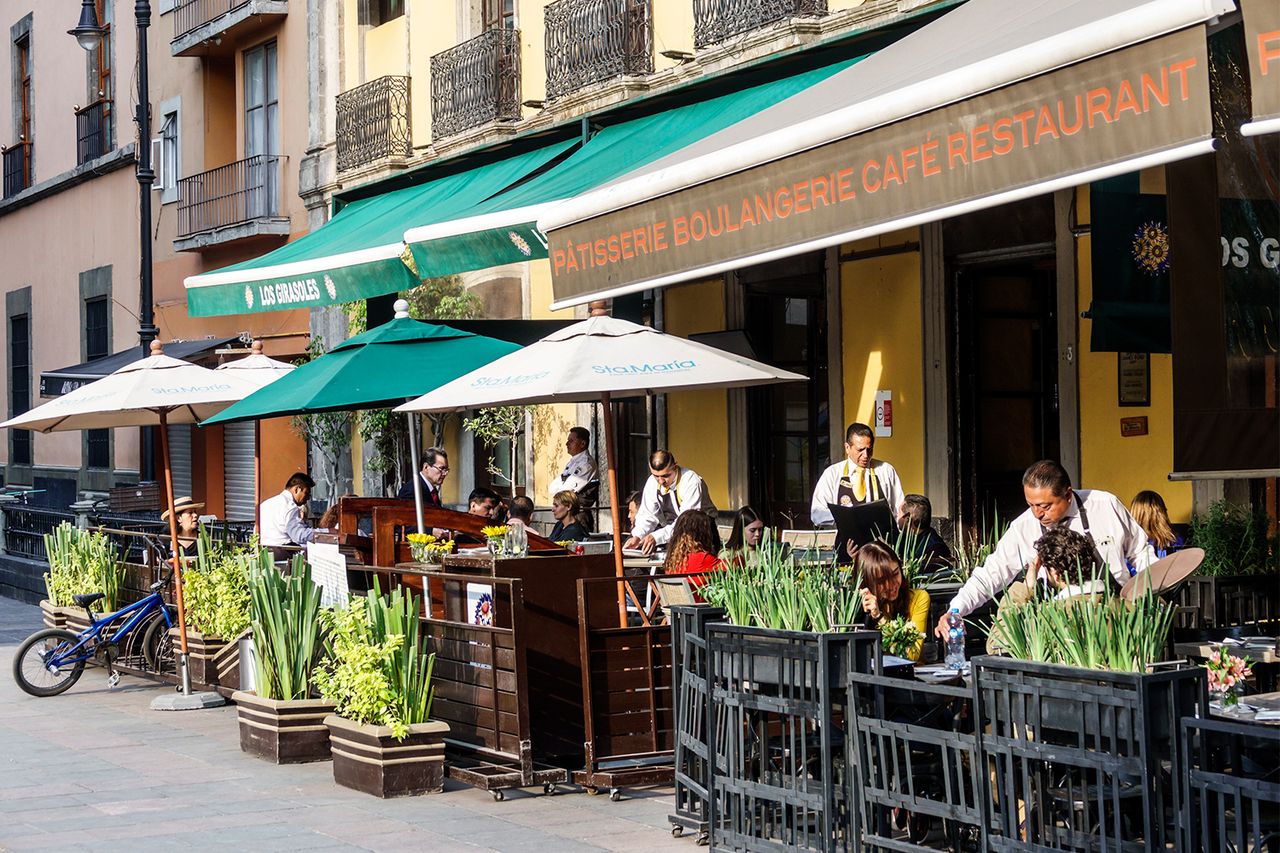 Alfresco dining at Restaurant Maison-Kayser in Mexico City. A cafe in Mexico City (stock image)Credit: Jeffrey Greenberg/Universal Images Group via Getty