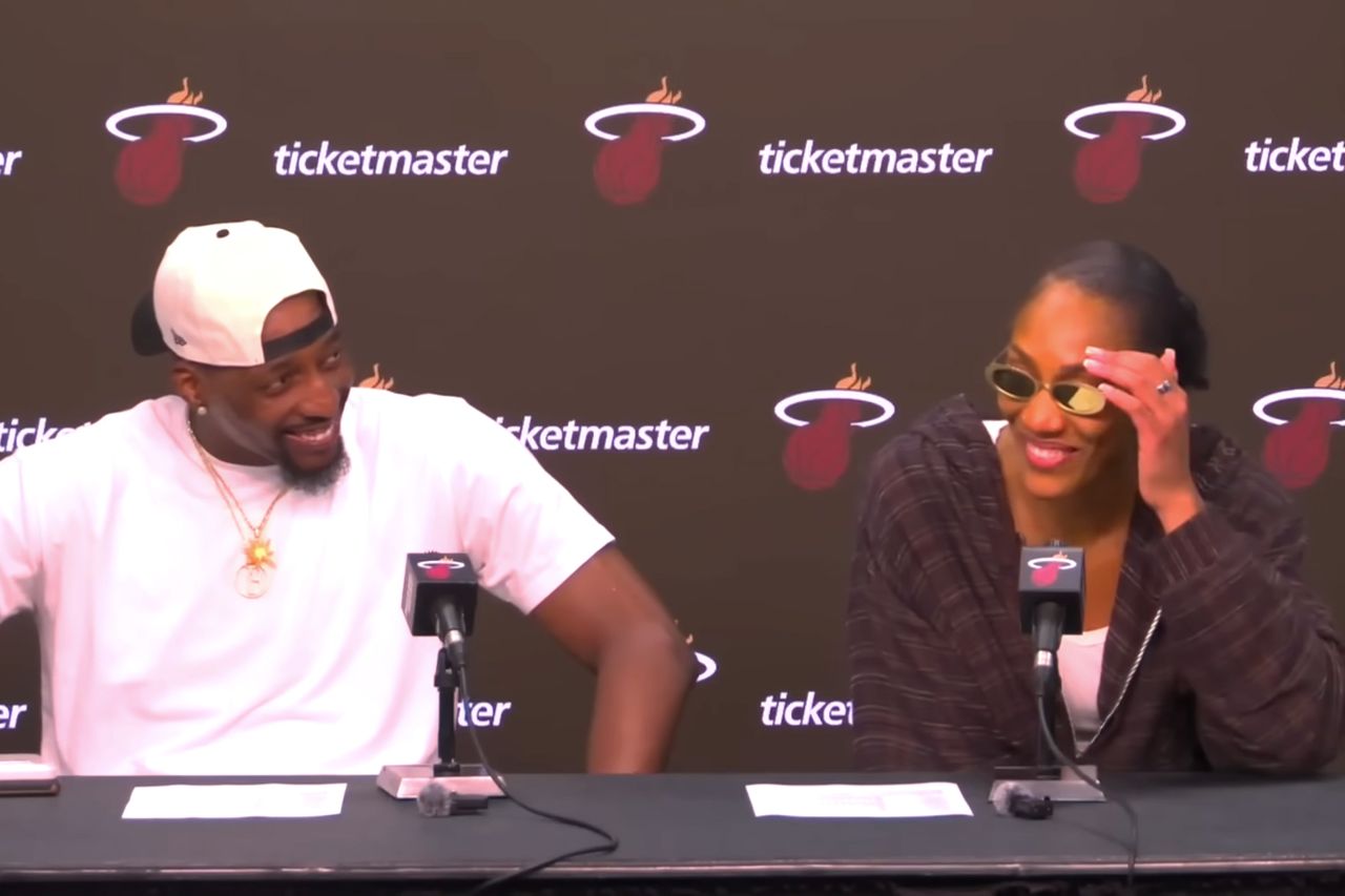 Bam Adebayo and A'ja Wilson react to the Miami Heat star' 83-point game on Tuesday, March 10, 2026.Credit: ESPN/YouTube