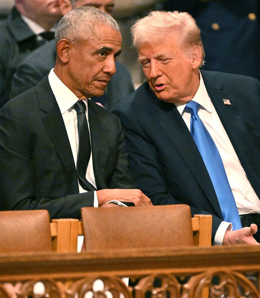 Barack Obama and Donald Trump at Jimmy Carter's funeral in January 2025Credit: ROBERTO SCHMIDT/AFP via Getty