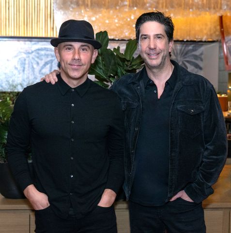 Sunda New Asian CEO/Founder Billy Dec & David Schwimmer celebrate the restaurant Billy Dec and David SchwimmerCredit: Sunda New Asian