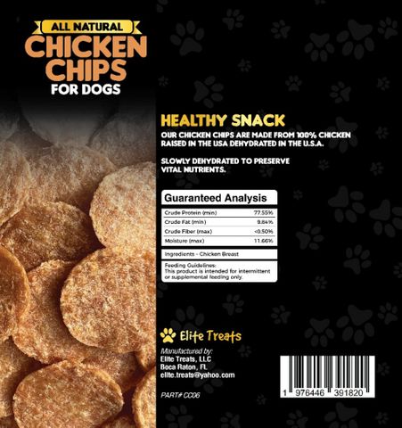 Elite Treats LLC Recall Elite Treats Chicken Chips for DogsCredit: FDA