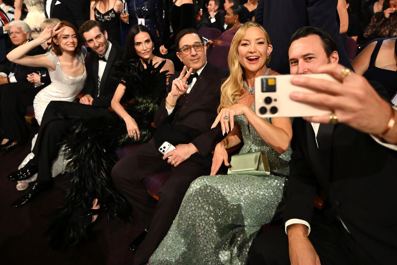 Emma Stone, Dave McCary, Demi Moore, Kate Hudson and Danny FujikawaCredit: Richard Harbaugh / The Academy via Getty
