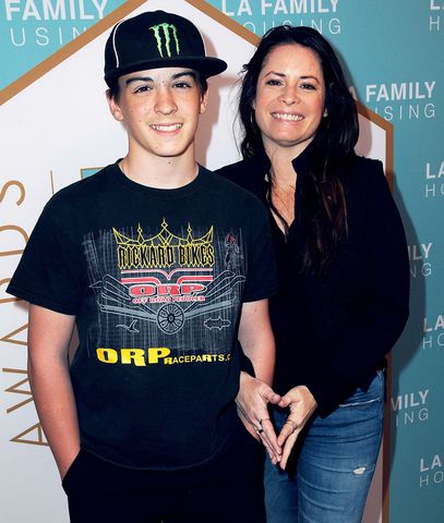 Holly Marie Combs and son Finley Arthur Donoho attend LA Family Housing 2017 awards at The Lot on April 27, 2017 in West Hollywood, California. Holly Marie Combs with son Finley Arthur DonohoCredit: Barry King/Getty