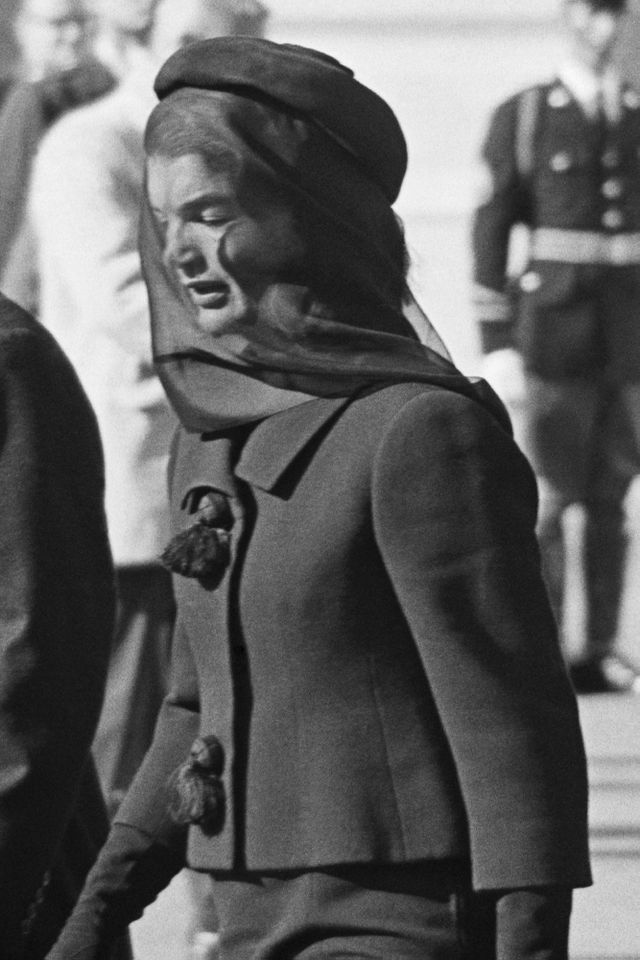 Jacqueline Kennedy stands near her brothers-in-law, Robert and Edward Kennedy. Photo is during the funeral ceremonies for the late President John F. Kennedy Jackie Kennedy at a funeral ceremony for John F. Kennedy on Nov. 26, 1963Credit: Getty